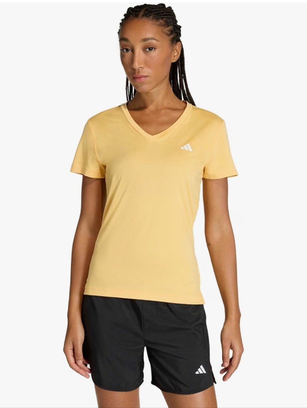 adidas Women's Workout Essentials Minimal V-Neck T-Shirt